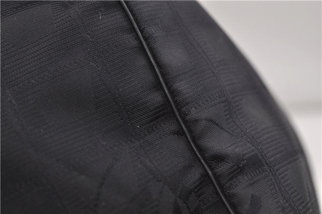 Authentic CHANEL New Travel Line Shoulder Tote Bag Nylon Leather Black 1419E