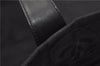 Authentic CHANEL New Travel Line Shoulder Tote Bag Nylon Leather Black 1419E