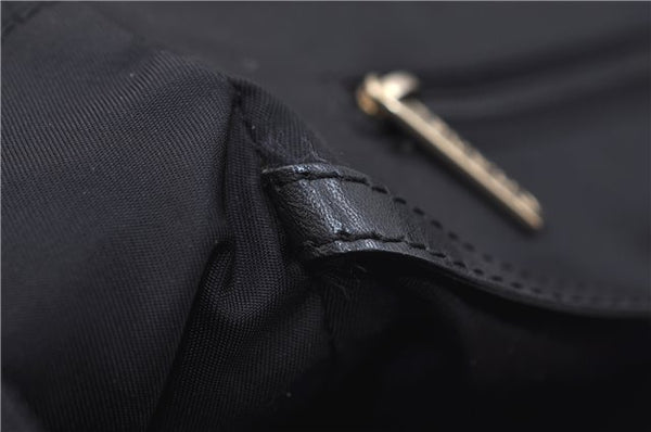 Authentic CHANEL New Travel Line Shoulder Tote Bag Nylon Leather Black 1419E