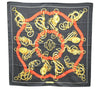 Authentic HERMES Carre 90 Scarf Buckle Motief Silk Black 1421D