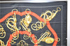 Authentic HERMES Carre 90 Scarf Buckle Motief Silk Black 1421D