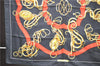 Authentic HERMES Carre 90 Scarf Buckle Motief Silk Black 1421D