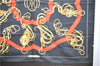 Authentic HERMES Carre 90 Scarf Buckle Motief Silk Black 1421D