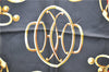 Authentic HERMES Carre 90 Scarf Buckle Motief Silk Black 1421D