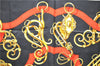 Authentic HERMES Carre 90 Scarf Buckle Motief Silk Black 1421D