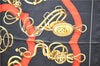 Authentic HERMES Carre 90 Scarf Buckle Motief Silk Black 1421D