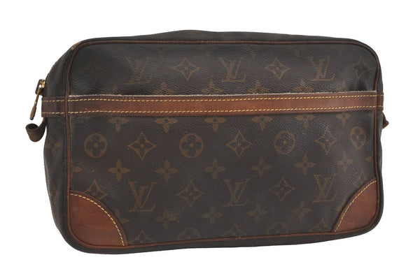 Authentic Louis Vuitton Monogram Compiegne 28 Clutch Hand Bag M51845 LV 1421I