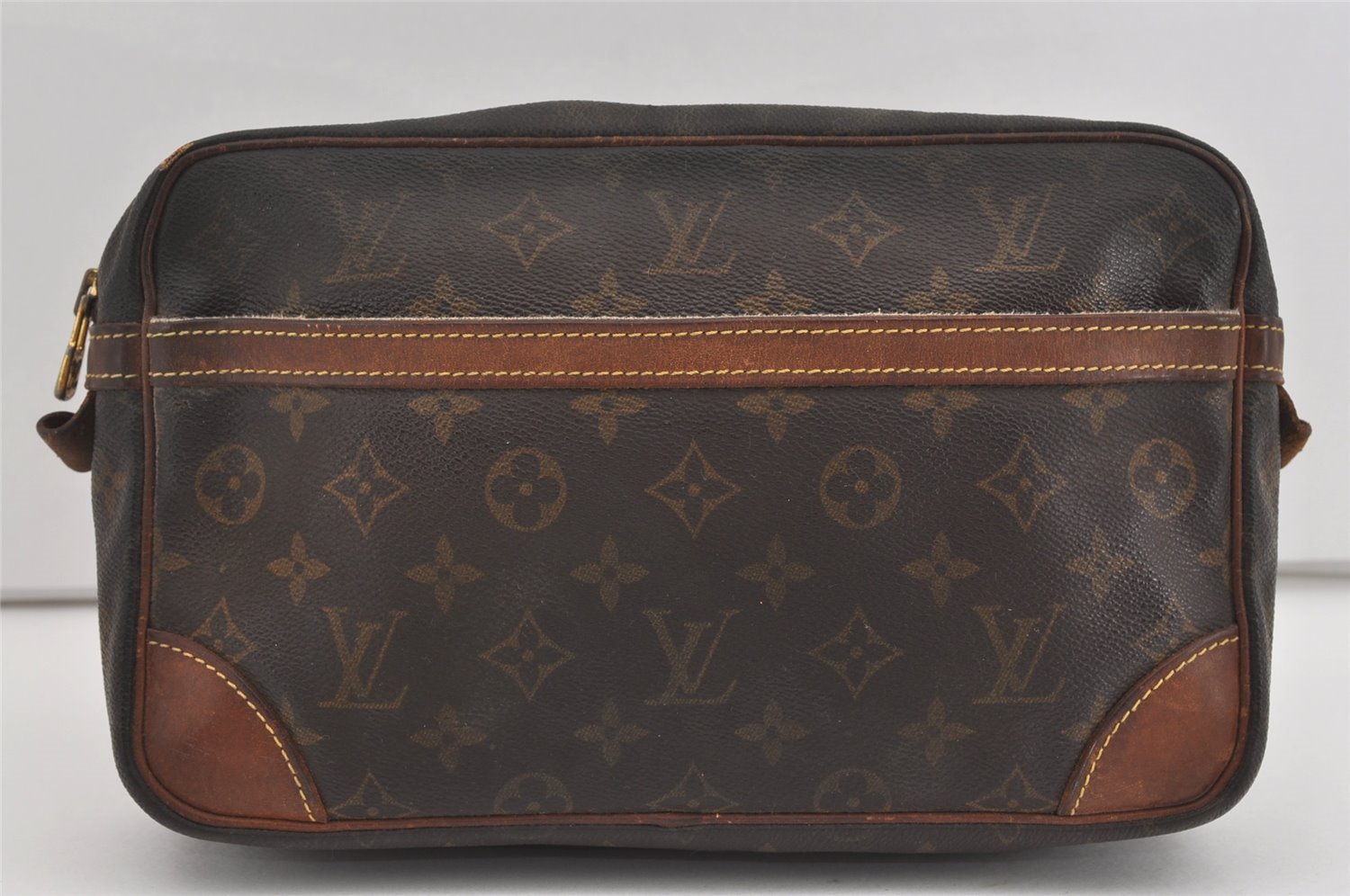 Authentic Louis Vuitton Monogram Compiegne 28 Clutch Hand Bag M51845 LV 1421I
