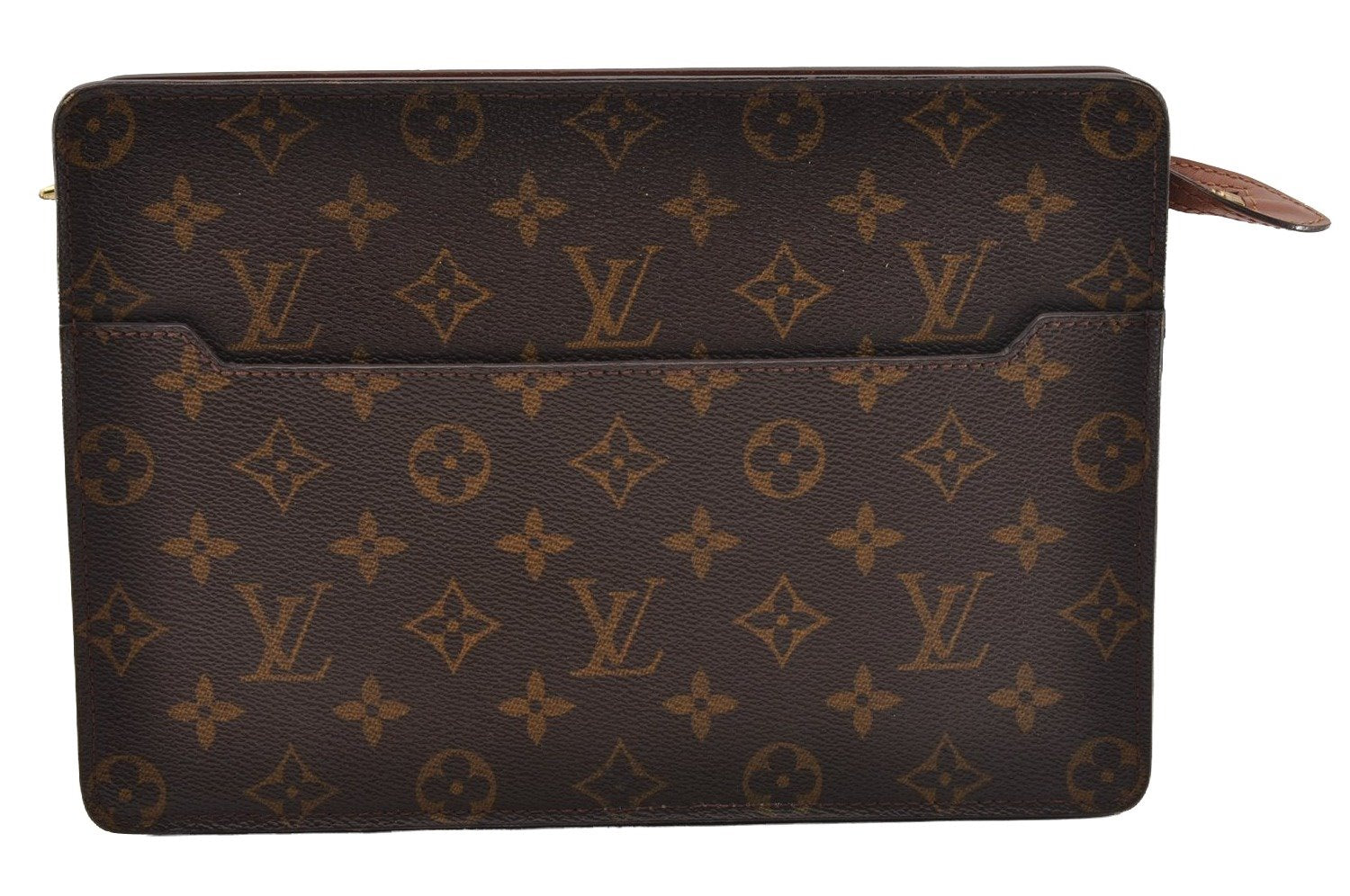 Authentic Louis Vuitton Monogram Pochette Homme Clutch Hand Bag M51795 LV 1424I