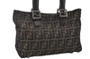 Authentic FENDI Zucca Hand Bag Purse Nylon Leather Brown 1426E