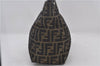 Authentic FENDI Zucca Hand Bag Purse Nylon Leather Brown 1426E