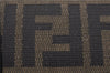 Authentic FENDI Zucca Hand Bag Purse Nylon Leather Brown 1426E