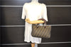 Authentic FENDI Zucca Hand Bag Purse Nylon Leather Brown 1426E