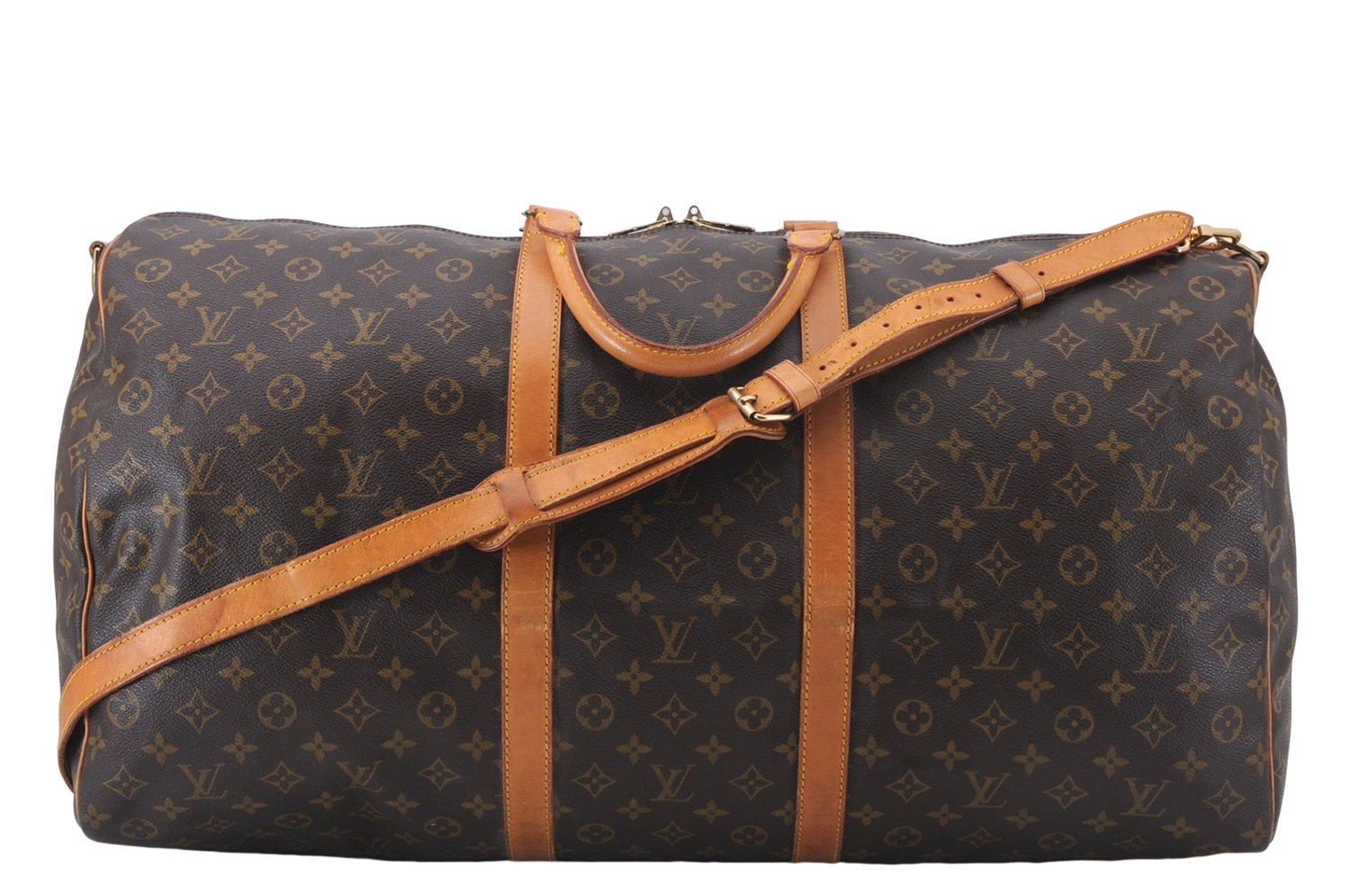 Auth Louis Vuitton Monogram Keepall Bandouliere 60 Boston Bag M41412 LV 1428E