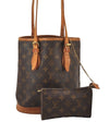 Authentic Louis Vuitton Monogram Bucket PM Shoulder Tote Bag M42238 Junk 1428I