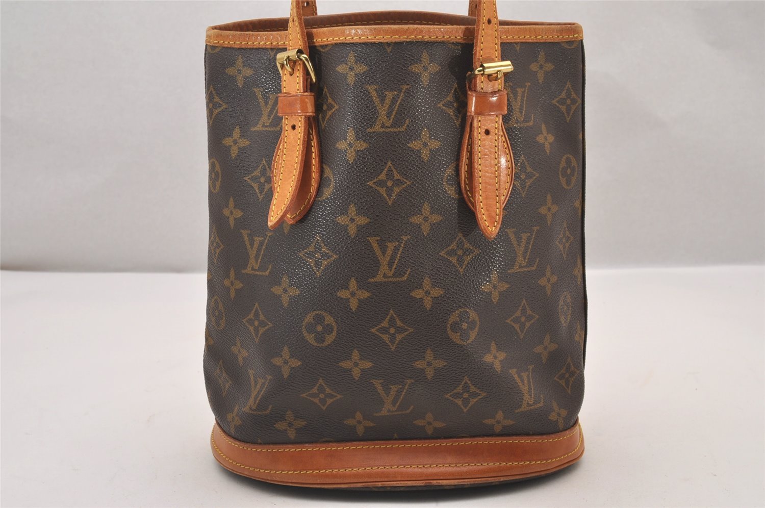 Authentic Louis Vuitton Monogram Bucket PM Shoulder Tote Bag M42238 Junk 1428I