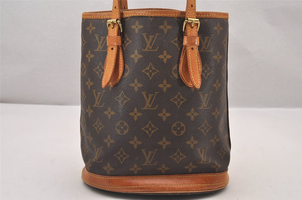 Authentic Louis Vuitton Monogram Bucket PM Shoulder Tote Bag M42238 Junk 1428I
