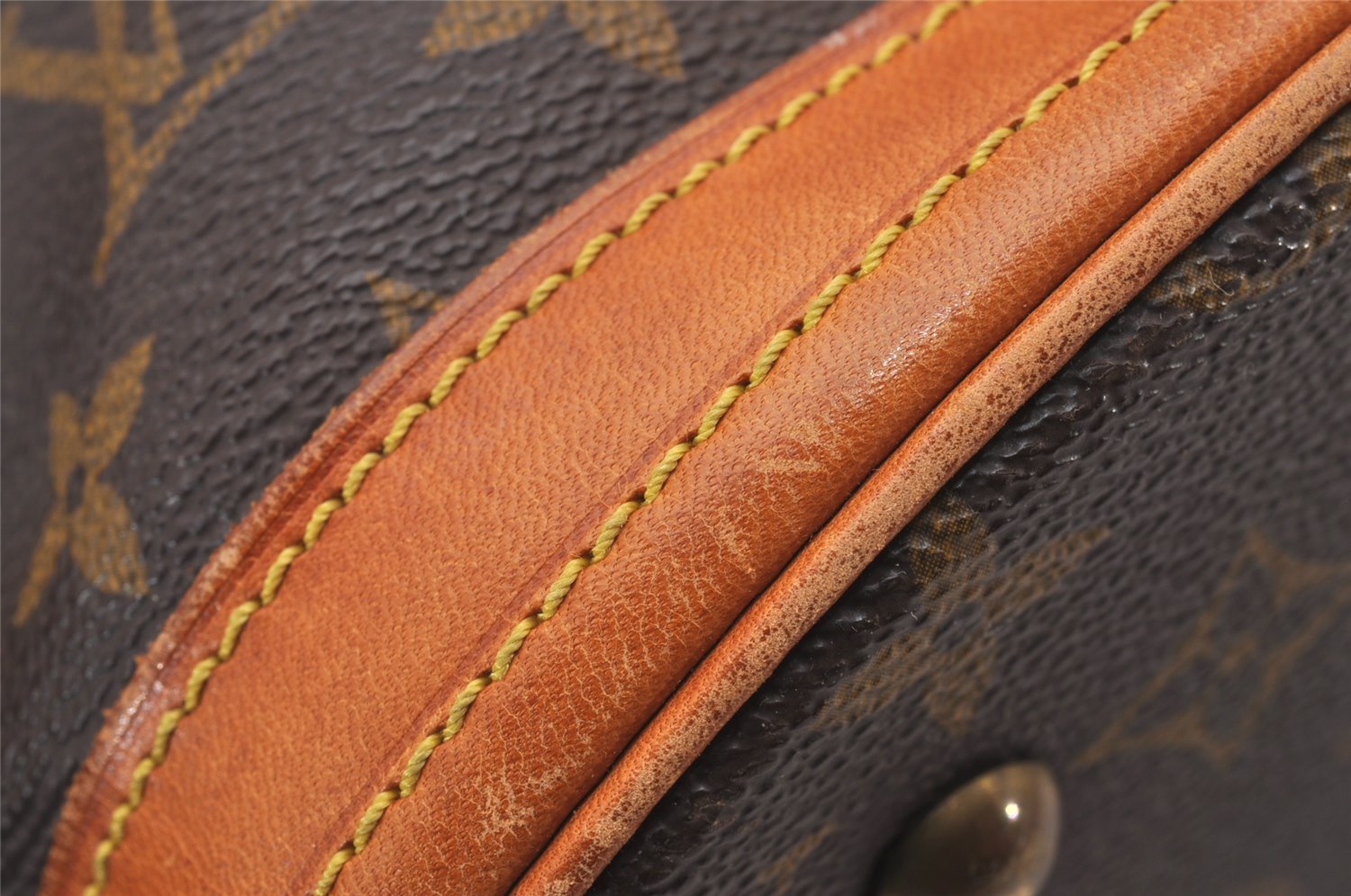 Authentic Louis Vuitton Monogram Bucket PM Shoulder Tote Bag M42238 Junk 1428I