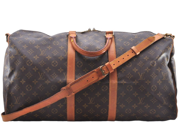 Auth Louis Vuitton Monogram Keepall Bandouliere 55 Boston Bag M41414 LV 1429E