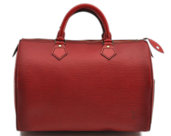 Authentic Louis Vuitton Epi Speedy 30 Hand Boston Bag Red M43007 LV 1429F