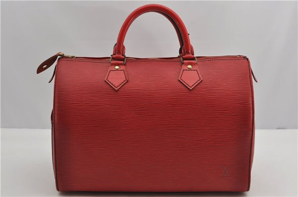 Authentic Louis Vuitton Epi Speedy 30 Hand Boston Bag Red M43007 LV 1429F