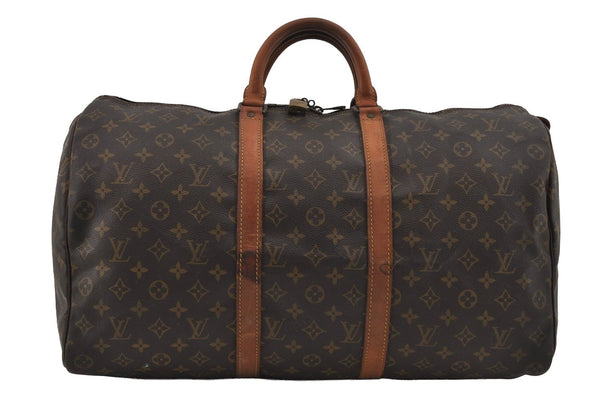 Authentic Louis Vuitton Monogram Keepall 50 Travel Boston Bag M41426 LV 1429I