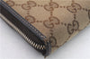 Auth GUCCI Web Sherry Line Mayfair Wallet GG Canvas Leather 257003 Brown 1430D