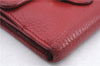 Authentic GUCCI Interlocking G Bifold Wallet Leather 615525 Red 1431D