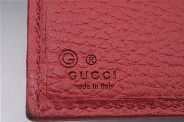 Authentic GUCCI Interlocking G Bifold Wallet Leather 615525 Red 1431D