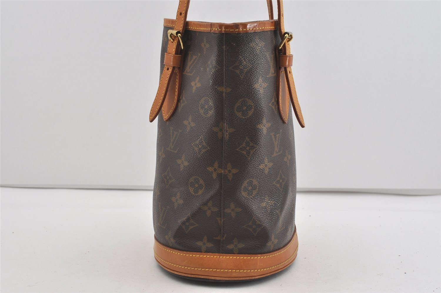 Authentic Louis Vuitton Monogram Bucket PM Shoulder Tote Bag M42238 Junk 1431I