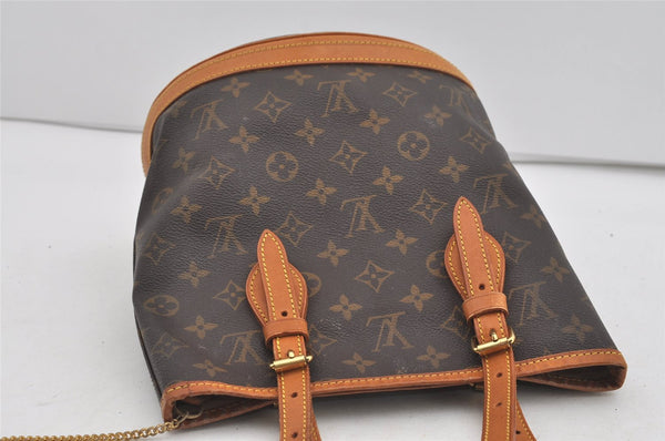 Authentic Louis Vuitton Monogram Bucket PM Shoulder Tote Bag M42238 Junk 1431I