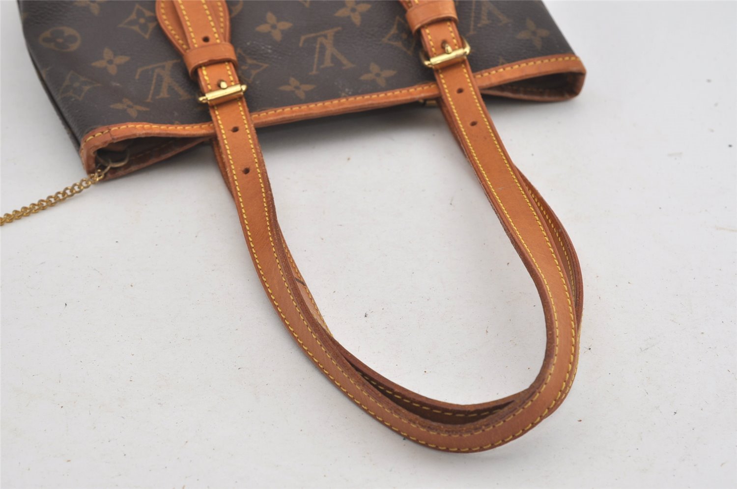 Authentic Louis Vuitton Monogram Bucket PM Shoulder Tote Bag M42238 Junk 1431I