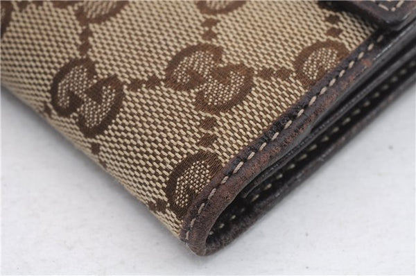 Authentic GUCCI Princy Ribbon GG Canvas Leather Long Wallet 167464 Brown 1432D