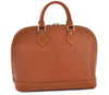 Authentic Louis Vuitton Epi Alma PM Hand Bag Brown M52148 LV 1432F