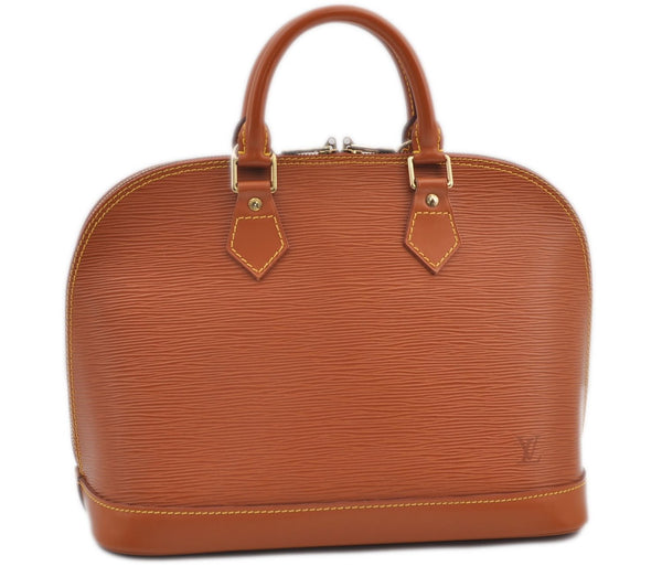 Authentic Louis Vuitton Epi Alma PM Hand Bag Brown M52148 LV 1432F