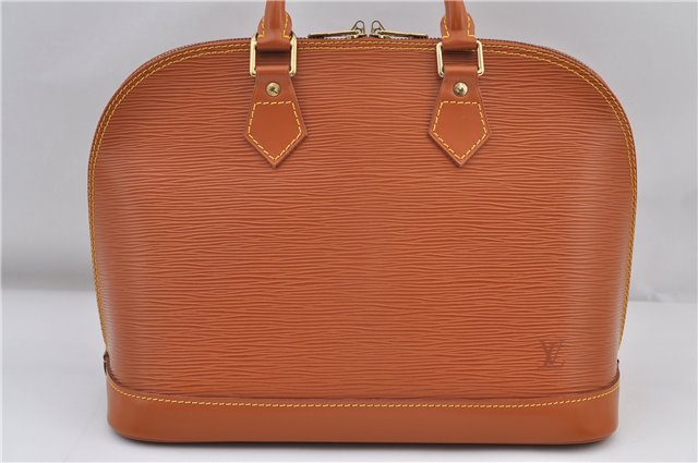 Authentic Louis Vuitton Epi Alma PM Hand Bag Brown M52148 LV 1432F
