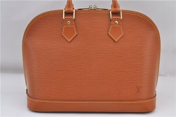 Authentic Louis Vuitton Epi Alma PM Hand Bag Brown M52148 LV 1432F