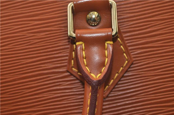 Authentic Louis Vuitton Epi Alma PM Hand Bag Brown M52148 LV 1432F