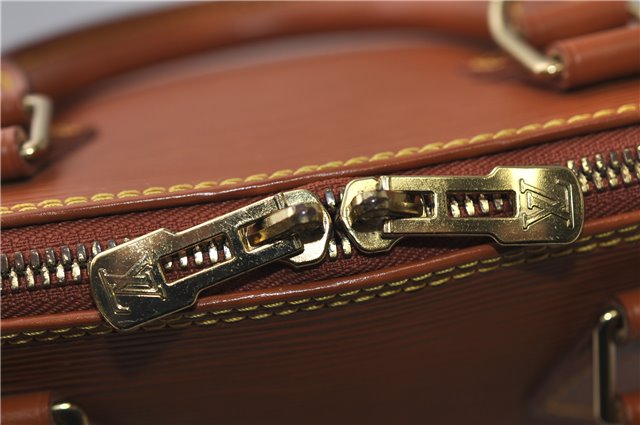 Authentic Louis Vuitton Epi Alma PM Hand Bag Brown M52148 LV 1432F