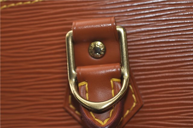 Authentic Louis Vuitton Epi Alma PM Hand Bag Brown M52148 LV 1432F