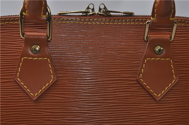 Authentic Louis Vuitton Epi Alma PM Hand Bag Brown M52148 LV 1432F