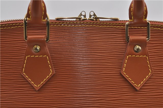 Authentic Louis Vuitton Epi Alma PM Hand Bag Brown M52148 LV 1432F