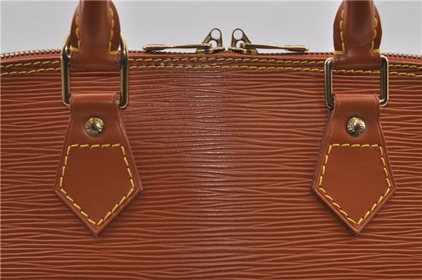 Authentic Louis Vuitton Epi Alma PM Hand Bag Brown M52148 LV 1432F