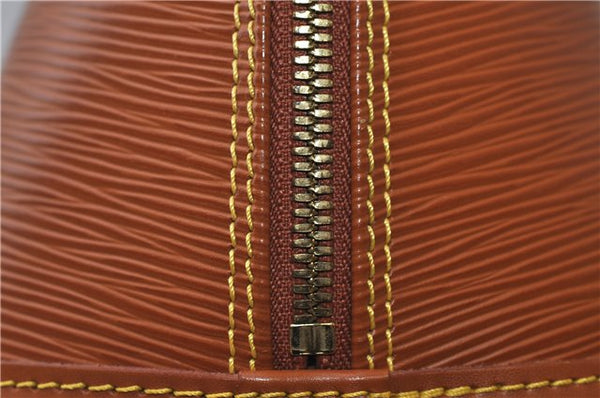 Authentic Louis Vuitton Epi Alma PM Hand Bag Brown M52148 LV 1432F