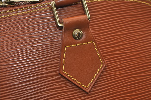 Authentic Louis Vuitton Epi Alma PM Hand Bag Brown M52148 LV 1432F