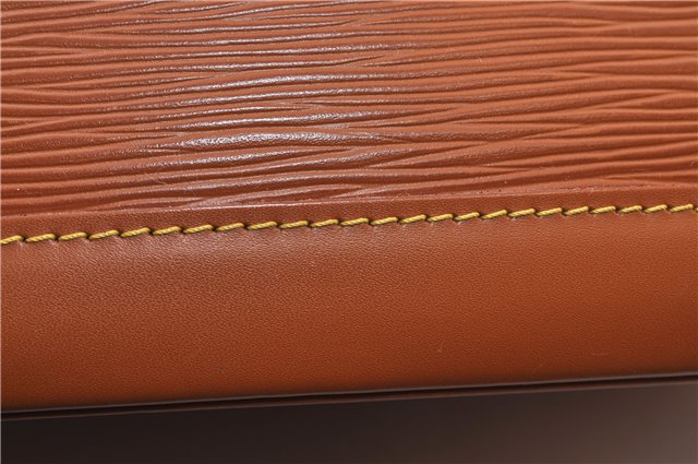 Authentic Louis Vuitton Epi Alma PM Hand Bag Brown M52148 LV 1432F