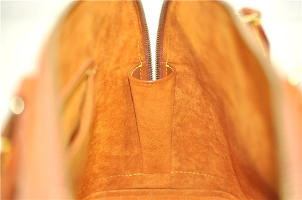 Authentic Louis Vuitton Epi Alma PM Hand Bag Brown M52148 LV 1432F