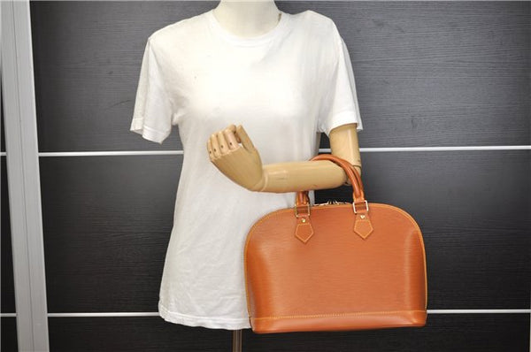 Authentic Louis Vuitton Epi Alma PM Hand Bag Brown M52148 LV 1432F