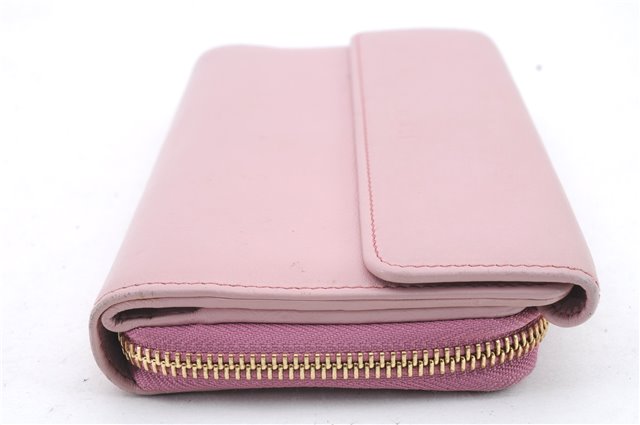 Authentic GUCCI Trifold Long Wallet Purse Leather 347112 Pink 1434D