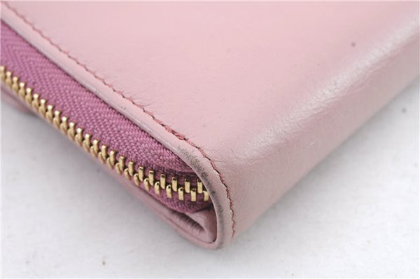 Authentic GUCCI Trifold Long Wallet Purse Leather 347112 Pink 1434D